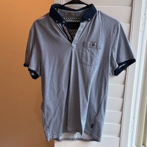 Ted Baker Navy and White Polo Shirt